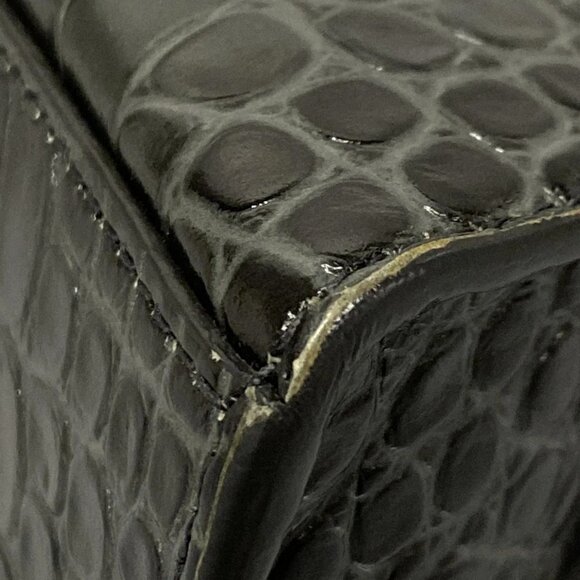 Auth BALENCIAGA Hourglass Top Handle Small 593546 Dark Gray Leather Handbag - Picture 3 of 16